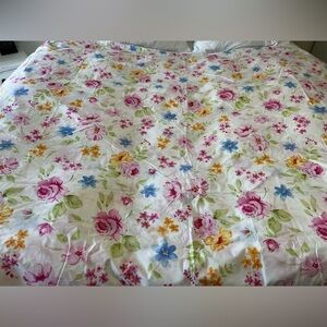 Pottery Barn Kids | Floral Twin Duvet Cover | Button Close | Pink Cabbage Roses